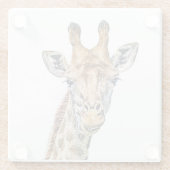 Nieuwsgierig Giraffe Glazen Onderzetter (Achterkant)