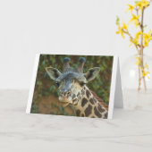 Nieuwsgierig Giraffe Kaart (Gele Bloem)
