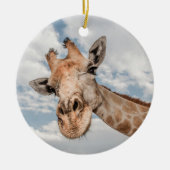 Nieuwsgierig Giraffe Keramisch Ornament (Voorkant)