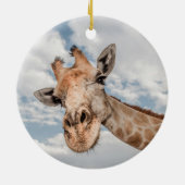 Nieuwsgierig Giraffe Keramisch Ornament (Achterkant)