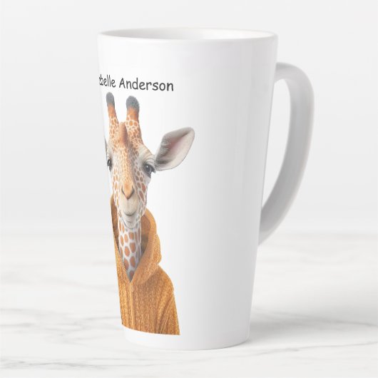 Nieuwsgierig Giraffe Latte Mok (Rechterhoek)