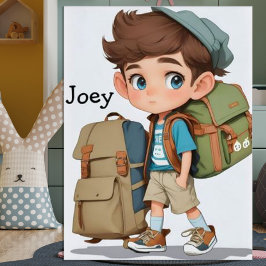 Nieuwsgierig Jongen Leeravonturen Comic AI Art Poster