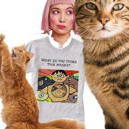 Nieuwsgierig karakter en grillige dieren t-shirt