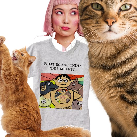 Nieuwsgierig karakter en grillige dieren t-shirt