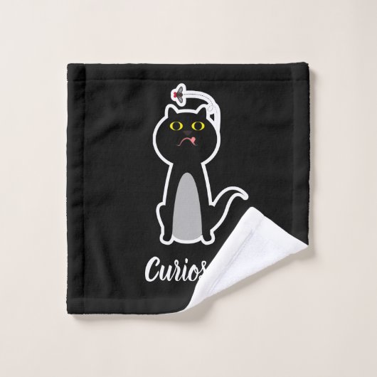 Nieuwsgierig kat bad handdoek (Wasdoekje)