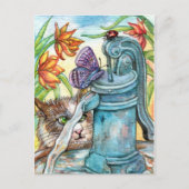 Nieuwsgierig kat briefkaart (Voorkant)