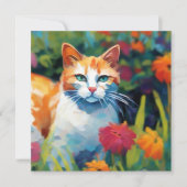 Nieuwsgierig Kat In De Tuin Groeten Kaart (Voorkant)