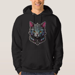 Nieuwsgierig Kat in een cyberhelm Hoodie