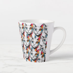 nieuwsgierig Kat Latte Mok