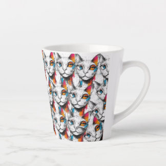 nieuwsgierig Kat Latte Mok