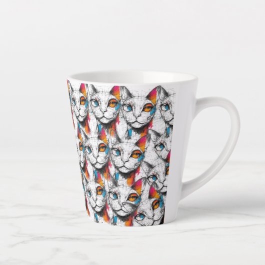 nieuwsgierig Kat Latte Mok (Rechts)
