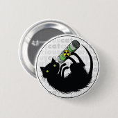 Nieuwsgierig kat met uranium ronde button 5,7 cm (Voorkant /achterkant)