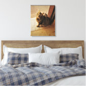Nieuwsgierig Kat Notitieboek Canvas Afdruk (Insitu (Slaapkamer))