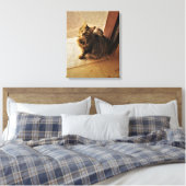 Nieuwsgierig Kat Notitieboek Canvas Afdruk (Insitu (Slaapkamer))