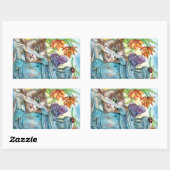 Nieuwsgierig kat rechthoekige sticker (Vel)