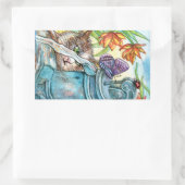 Nieuwsgierig kat rechthoekige sticker (Tas)