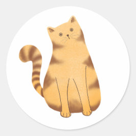 Nieuwsgierig kat ronde sticker