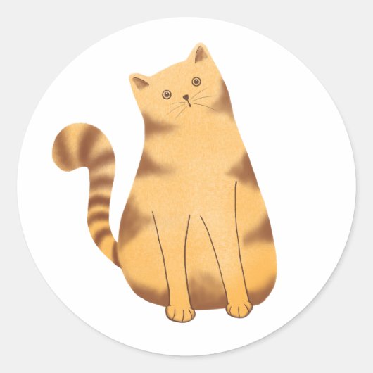 Nieuwsgierig kat ronde sticker (Voorkant)