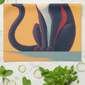 Nieuwsgierig kat theedoek (Gevouwen)