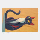 Nieuwsgierig kat theedoek (Horizontaal)