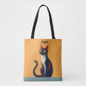 Nieuwsgierig kat tote bag (Voorkant)