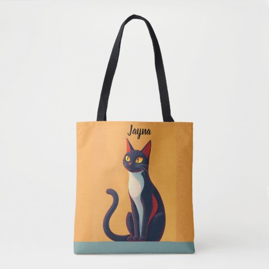 Nieuwsgierig kat tote bag (Voorkant)