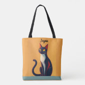Nieuwsgierig kat tote bag (Achterkant)