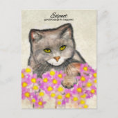 Nieuwsgierig Kat - "Verwacht dat er goede dingen z Briefkaart (Voorkant)