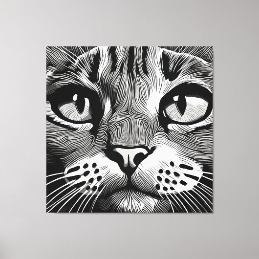 Nieuwsgierig kattengezicht canvas afdruk (Voorkant)