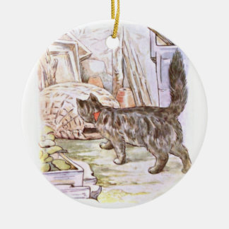 Nieuwsgierig kattenwerk keramisch ornament
