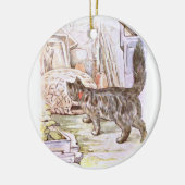 Nieuwsgierig kattenwerk keramisch ornament (Links)