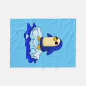 Nieuwsgierig Kawaii Cute Baby Penguin Fleece Deken (Voorkant (Horizontaal))