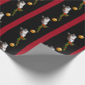 Nieuwsgierig kerstkat cadeaupapier (Hoek)