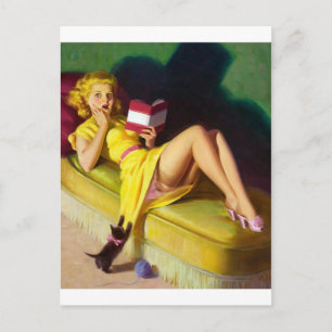 Nieuwsgierig keuken omhoog briefkaart