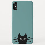 Nieuwsgierig keukenkat | Funny Cat Face iPhone XS Max Hoesje<br><div class="desc">Verbazingwekkende telefoontas met zwarte kat. Een grappige iPhone-draagtas voor kattenliefhebbers,  verkrijgbaar in verschillende kleuren. Deze leuke mobiele telefoonbehuizing kan gepersonaliseerd worden met jouw tekst. Bezoek de Doodle World van Jenn voor nog meer feliene telefoongesprekken en coole katten cadeaus.</div>