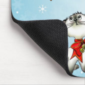 Nieuwsgierig keukenkat in een rode kerstbak muismat (Hoek)