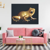 Nieuwsgierig kikkerschilderij canvas afdruk (Insitu (Woonkamer))