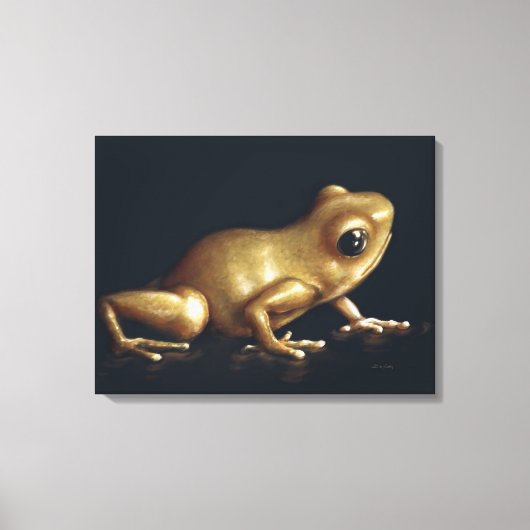 Nieuwsgierig kikkerschilderij canvas afdruk (Voorkant)