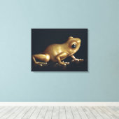 Nieuwsgierig kikkerschilderij canvas afdruk (Insitu (Houten vloer))