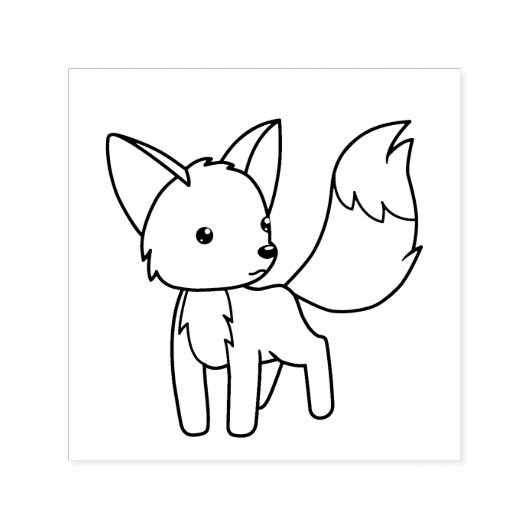 Nieuwsgierig kleine voskleurige me  zelfinktende stempel (Design)