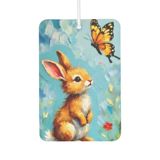 Nieuwsgierig konijn en de vlinder luchtverfrisser (Voorkant)