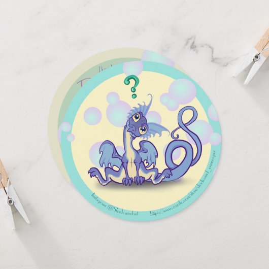 Nieuwsgierig Little Dragon uitnodiging (Voorkant / Achterkant in situ)