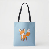 Nieuwsgierig Little Fox Blue Tote Bag (Voorkant)