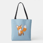 Nieuwsgierig Little Fox Blue Tote Bag (Achterkant)