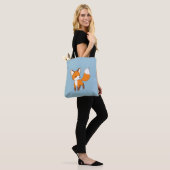 Nieuwsgierig Little Fox Blue Tote Bag (Op model)