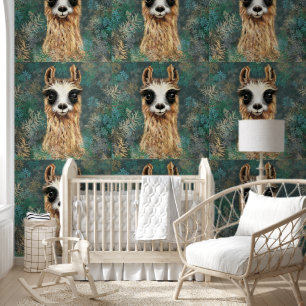 Nieuwsgierig Llama Grappig Behang