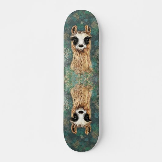 Nieuwsgierig Llama Skateboard Funny (Voorkant)