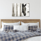 Nieuwsgierig paard canvas afdruk (Insitu (Slaapkamer))