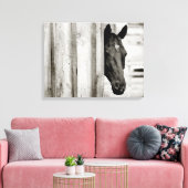 Nieuwsgierig paard canvas afdruk (Insitu (Woonkamer))