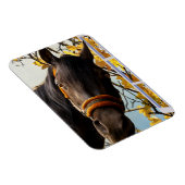 Nieuwsgierig paard dat door het keukenvenster kijk magneet (Rechterzijde)